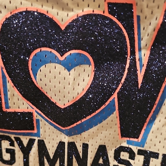 Justice Blue and White Love Gymnastics Top Size 6 - Picture 4 of 6